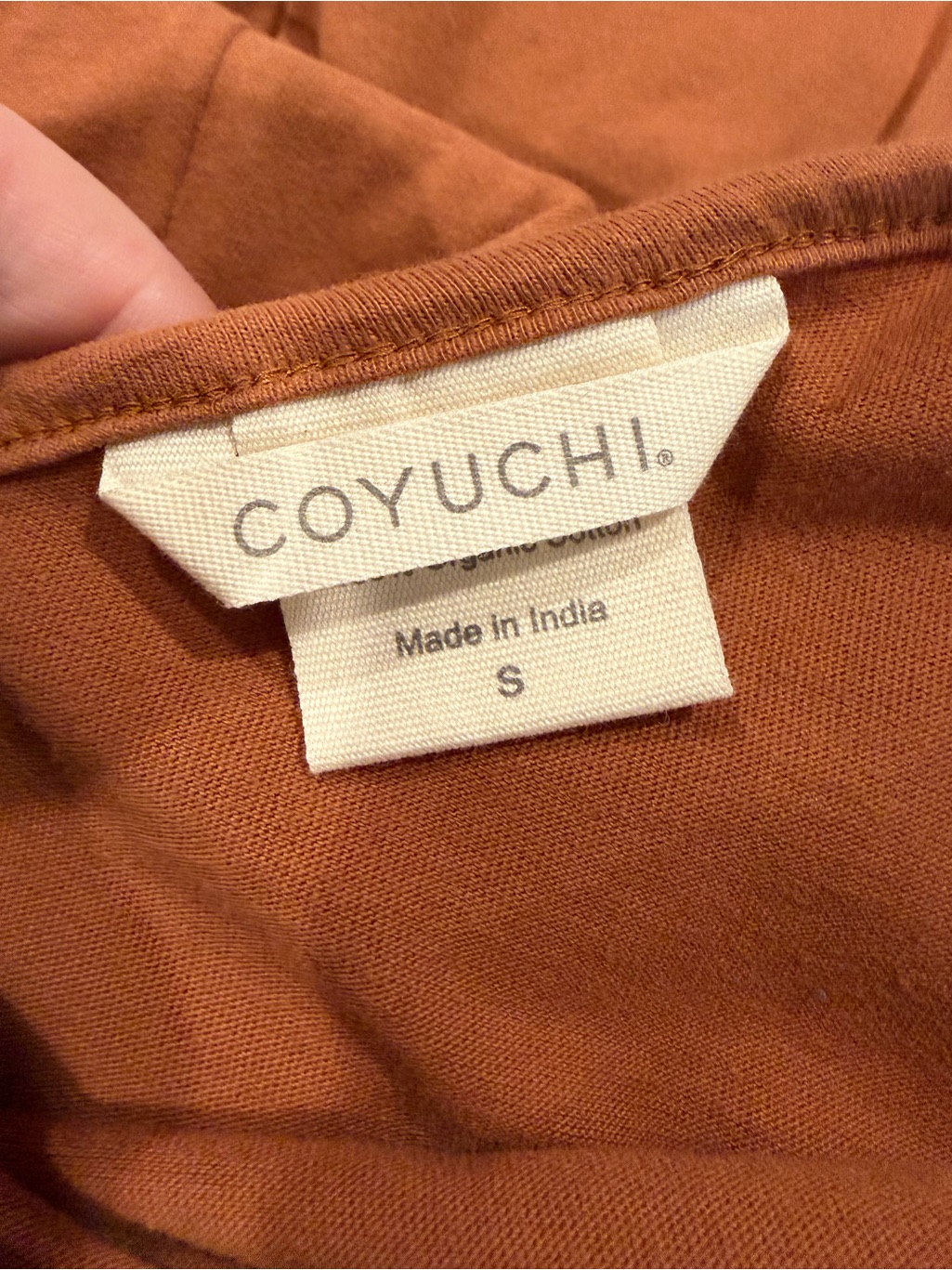 Coyuchi Solstice Organic Cotton Wide Leg Romper Jumpsuit Rust Small Yoga Soft — image 2 of 8